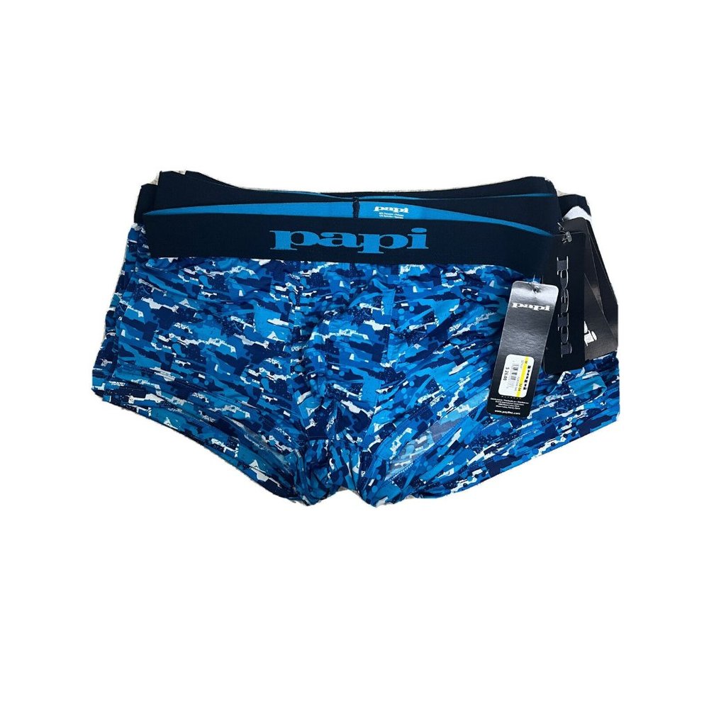 PAPI BLUE/NAVY BRAZAILIAN CAMO MODERN STRETCH TRUNK S-XL BNWT 626594-946